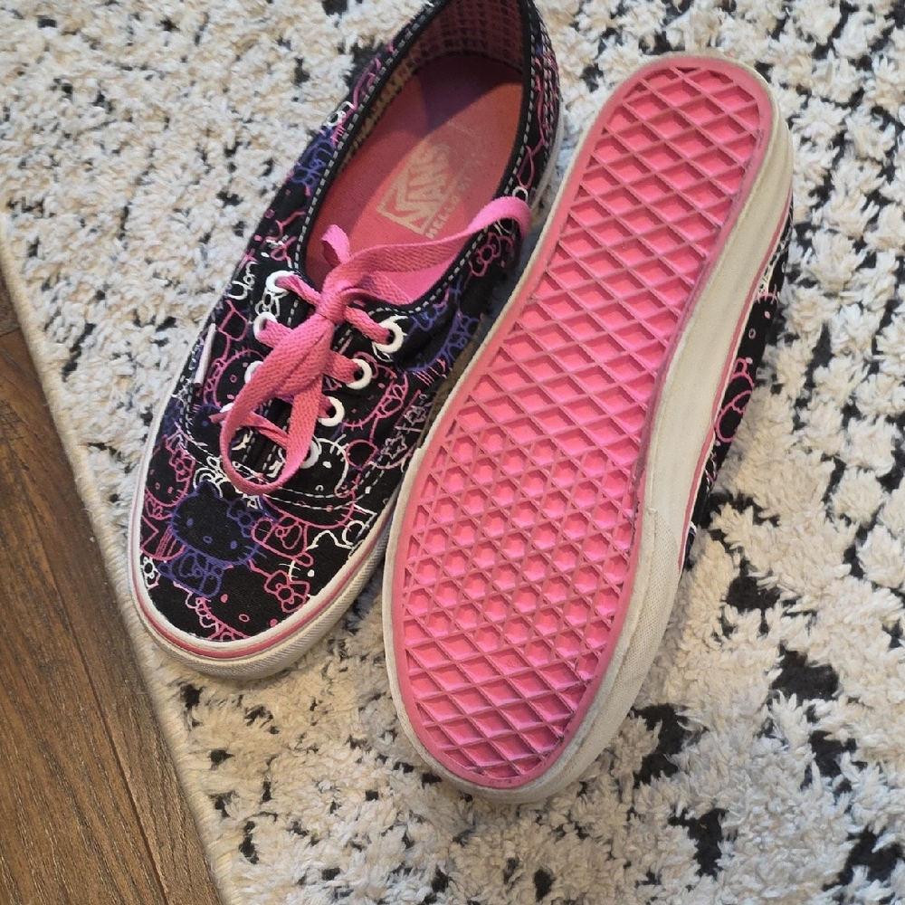Vans Kids Black and Pink Patterned Sneakers